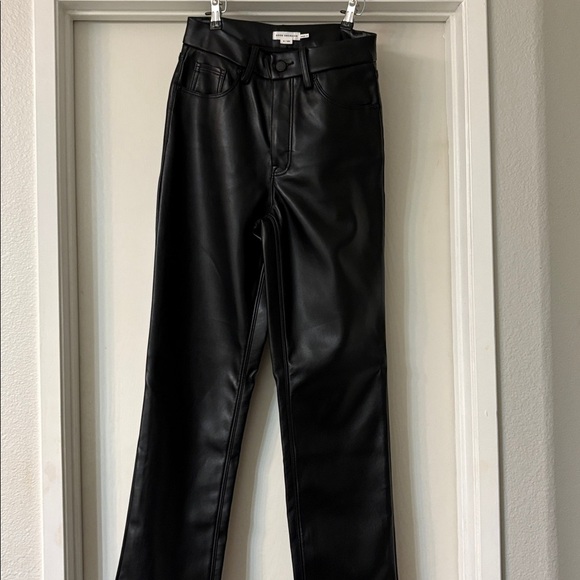Good American Black Leather-Style Trousers - Picture 3 of 4